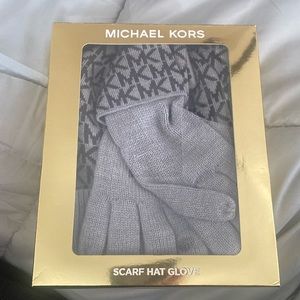 NWT Michael Kors scarf, hat, glove set